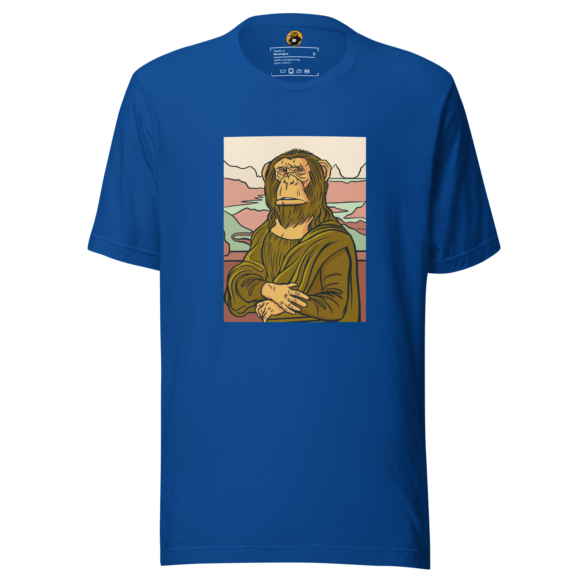 The Mona Monkey Art Parody - Classic Ape Masterpiece Graphic Tee