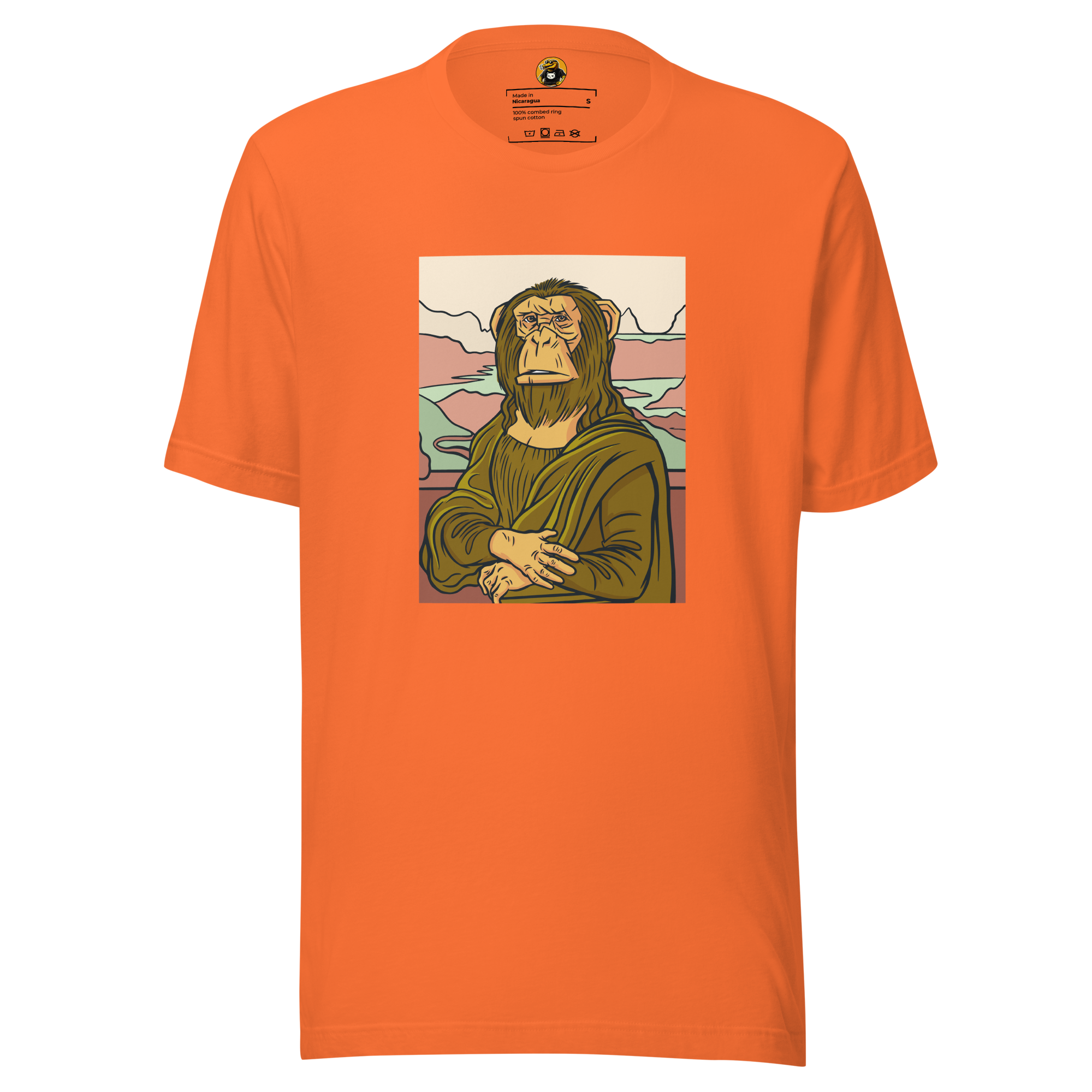 The Mona Monkey Art Parody - Classic Ape Masterpiece Graphic Tee