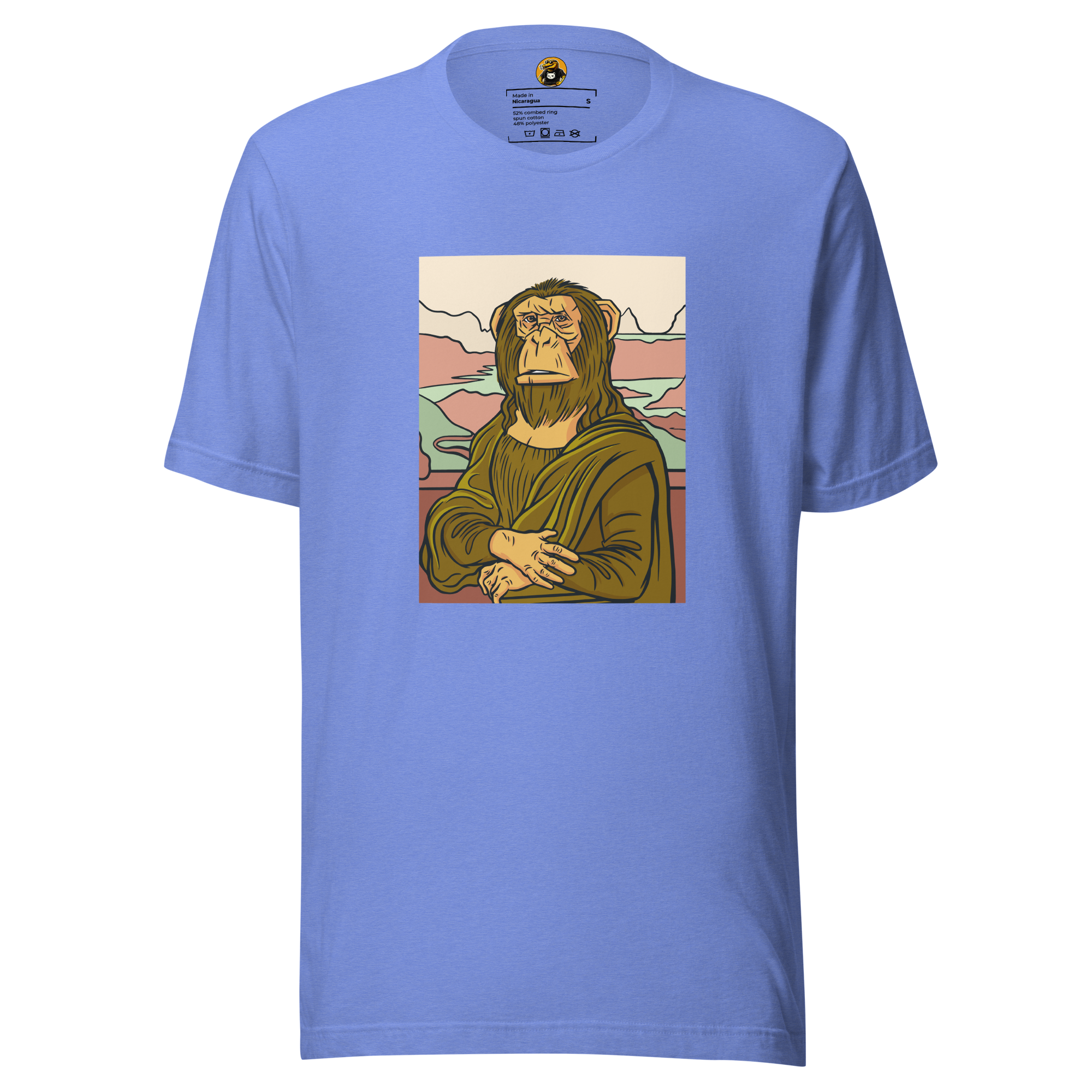 The Mona Monkey Art Parody - Classic Ape Masterpiece Graphic Tee