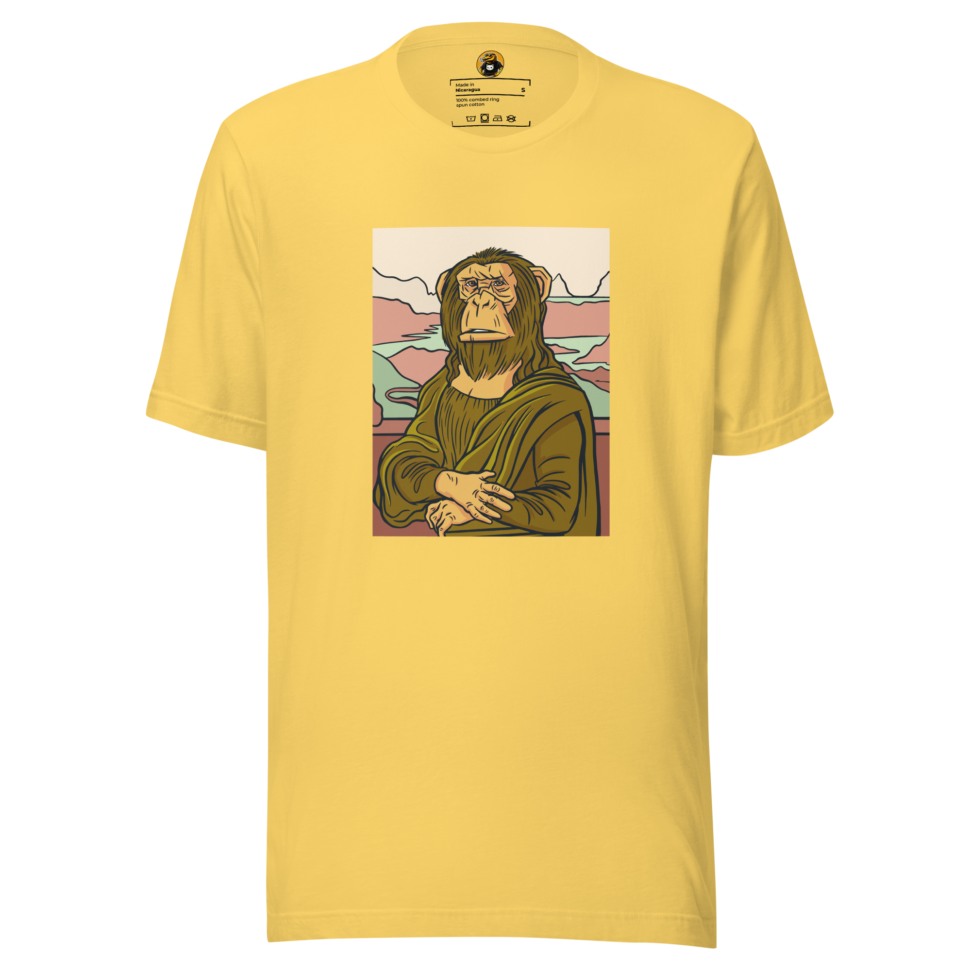 The Mona Monkey Art Parody - Classic Ape Masterpiece Graphic Tee