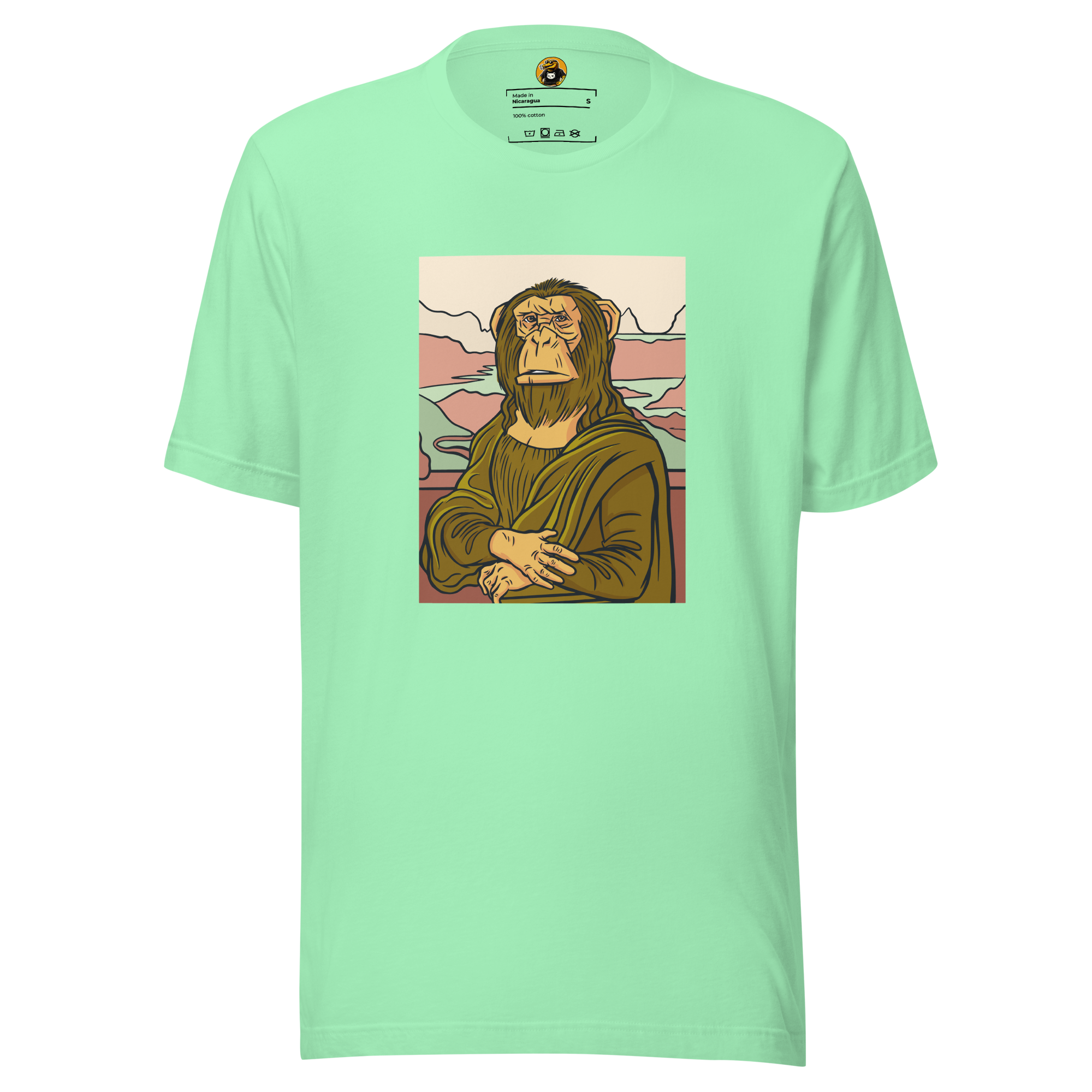 The Mona Monkey Art Parody - Classic Ape Masterpiece Graphic Tee