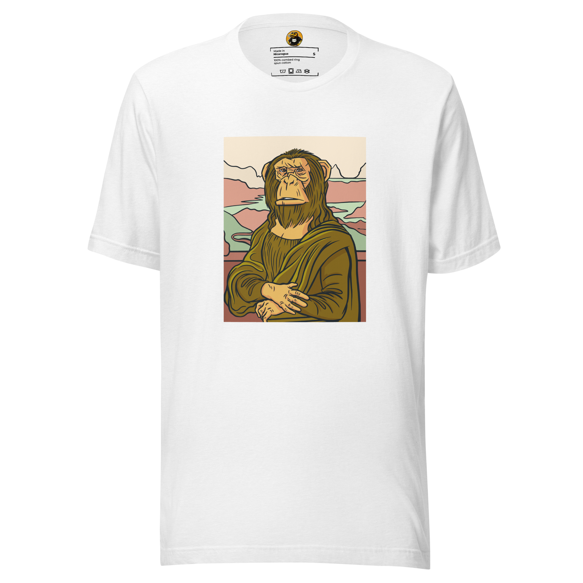 The Mona Monkey Art Parody - Classic Ape Masterpiece Graphic Tee
