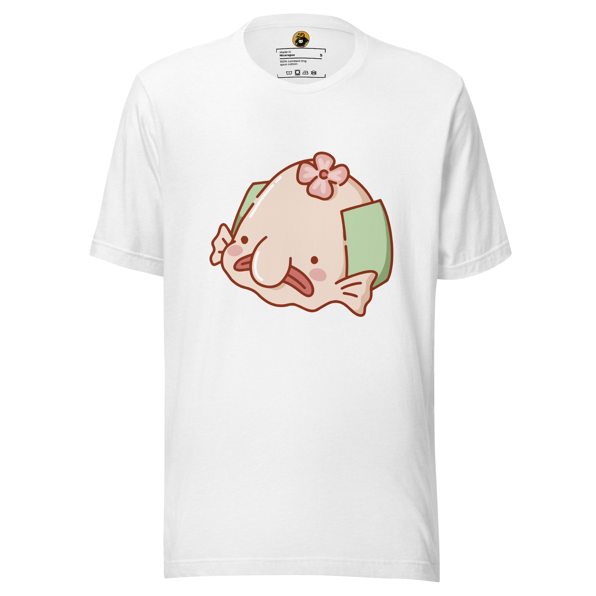 Kawaii Blobfish Sakura Flower - Cute Weird Animal Graphic Tee