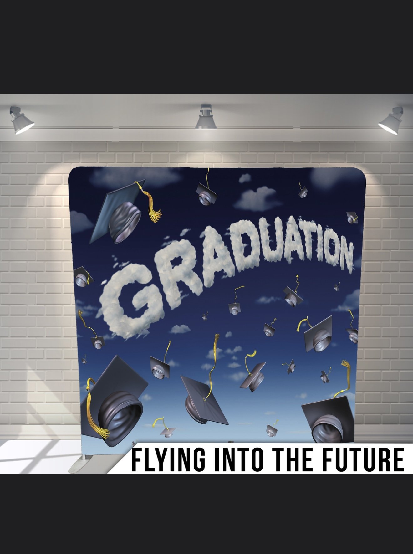 FLYING INTO THE FUTURE GRADUATION  BACK DROPS FOR WEDDING, BIRTHDAY PARTYS, GRADUATION PARTY, CORPERATE EVENTS