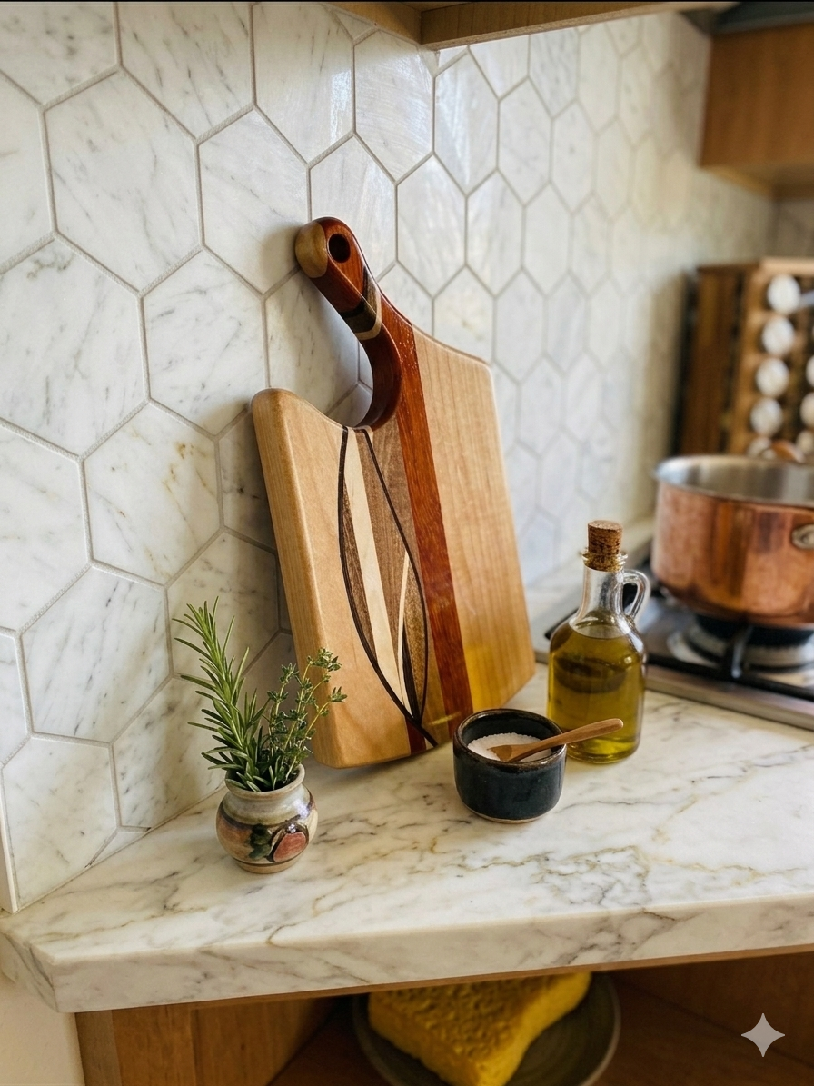 Ribboned Cutting/Serving Board - SOLD