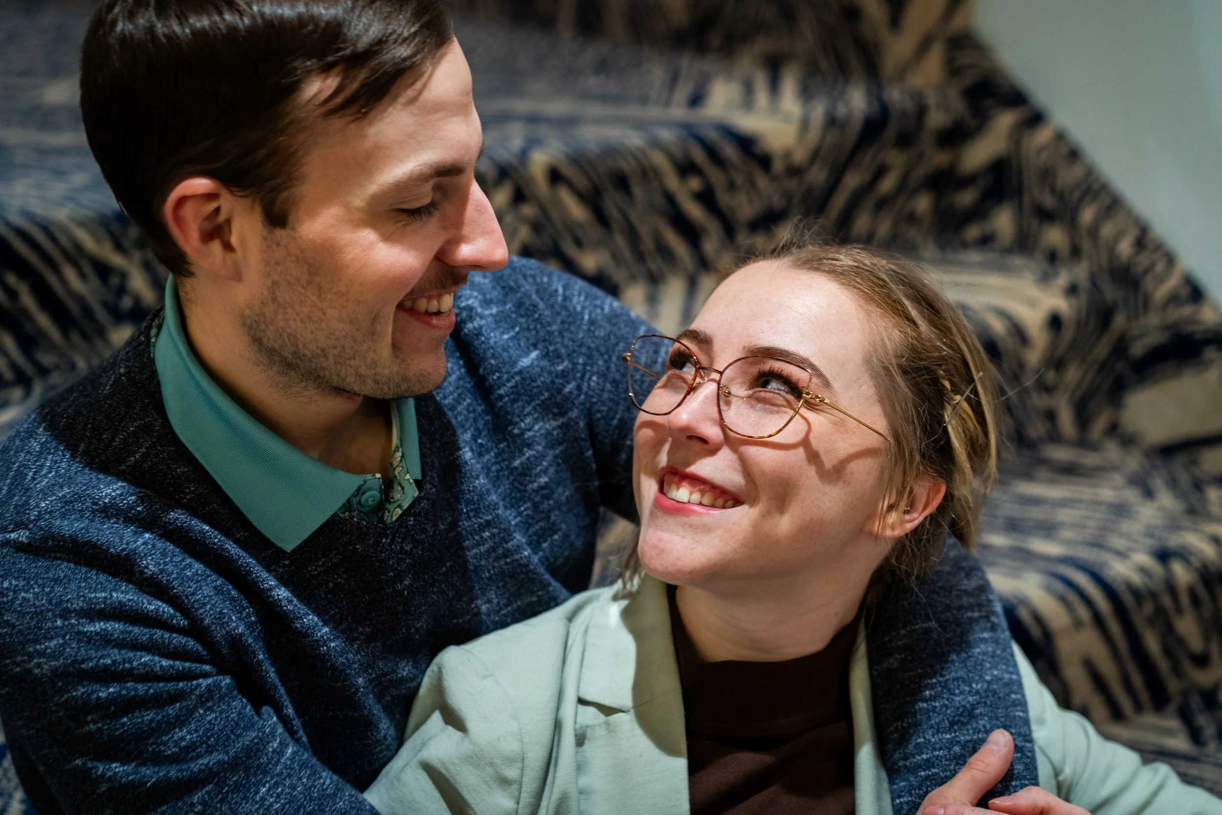 Couple sharing smiles