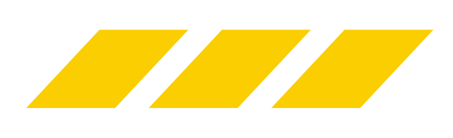 Four yellow parallelograms diagonally aligned on a black background.