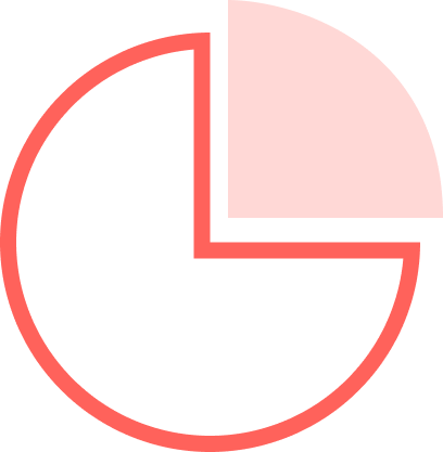Red pie chart icon