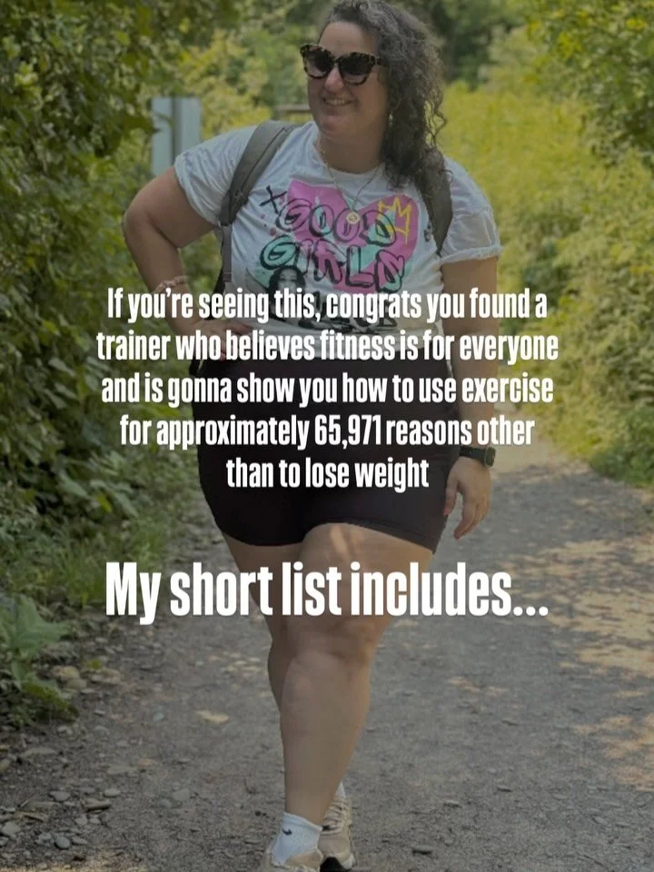 Will never stop shouting from the rooftops that we need to unlearn that the *only reason* to be in the gym is to get slim. There are roughly 65,000 other reasons, but who&rsquo;s counting? 

✨I am ✨

My short list includes:

➕ mental health
➕ injury 