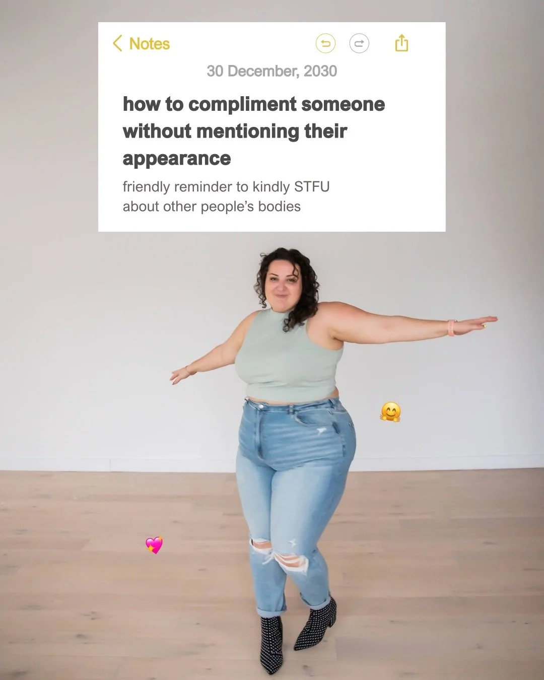 Please stop commenting on people&rsquo;s bodies 

I get it, we may think it&rsquo;s helpful, encouraging, or kind. But you never know what someone is going through, so here are a few compliments you can dole out liberally, that makes no mention of so