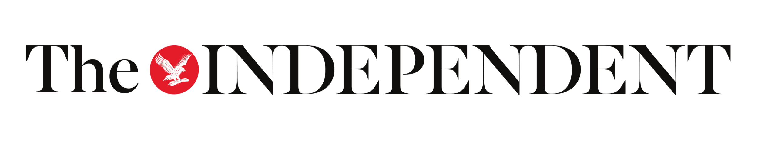 Logo of The Independent with black text and a red circle containing a white eagle