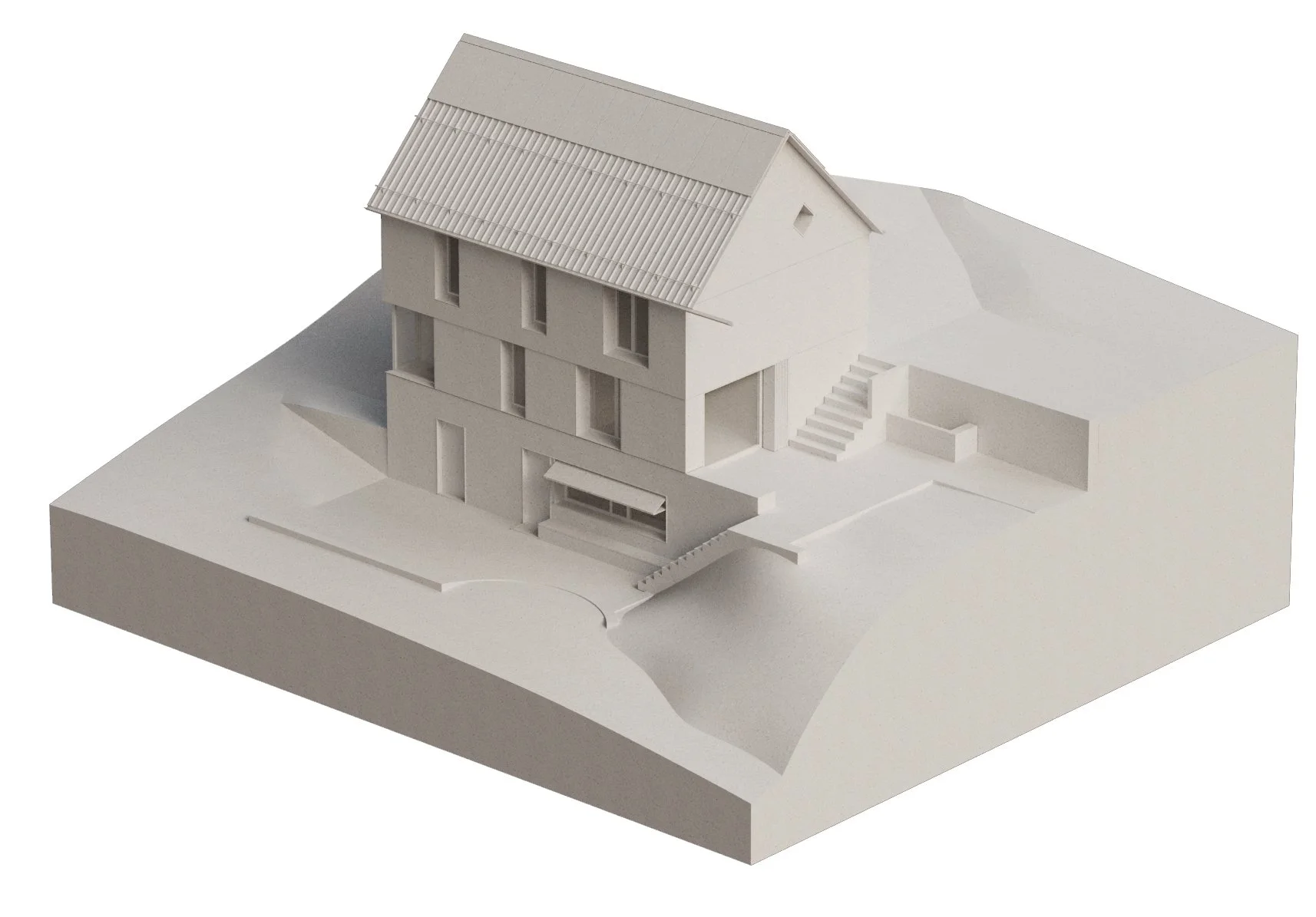 maquette paper modello alpine architecture