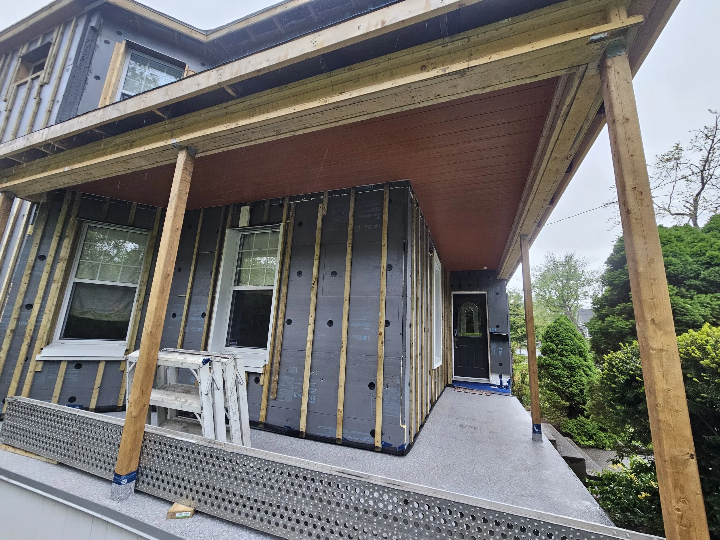 With an existing R-Value so low, 3 layers of closed cell foam were added to bring the total exterior insulation to 5" (R-25)
Higher comfort, lower energy cost.