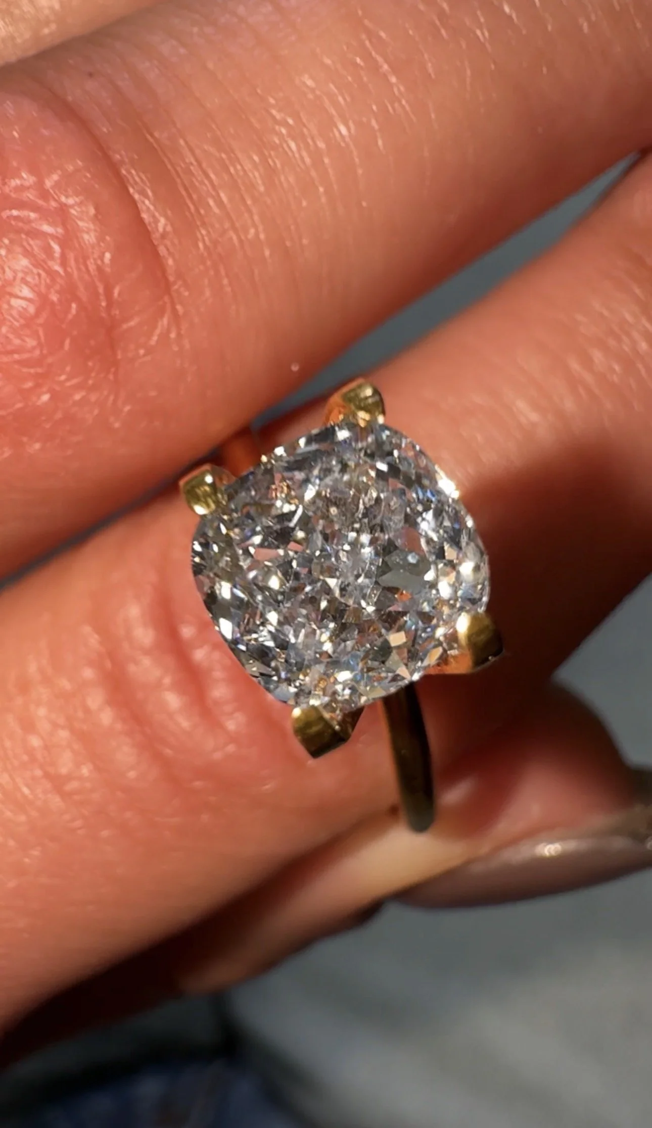 2.01 carat cushion cut diamond - light blue
