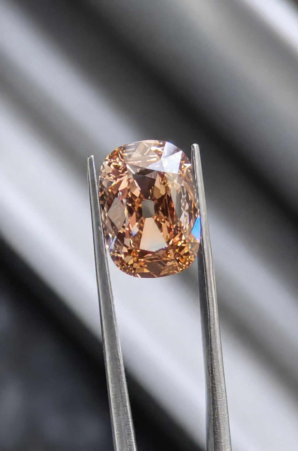 5.1 carat old mine cut diamond - honey champagne