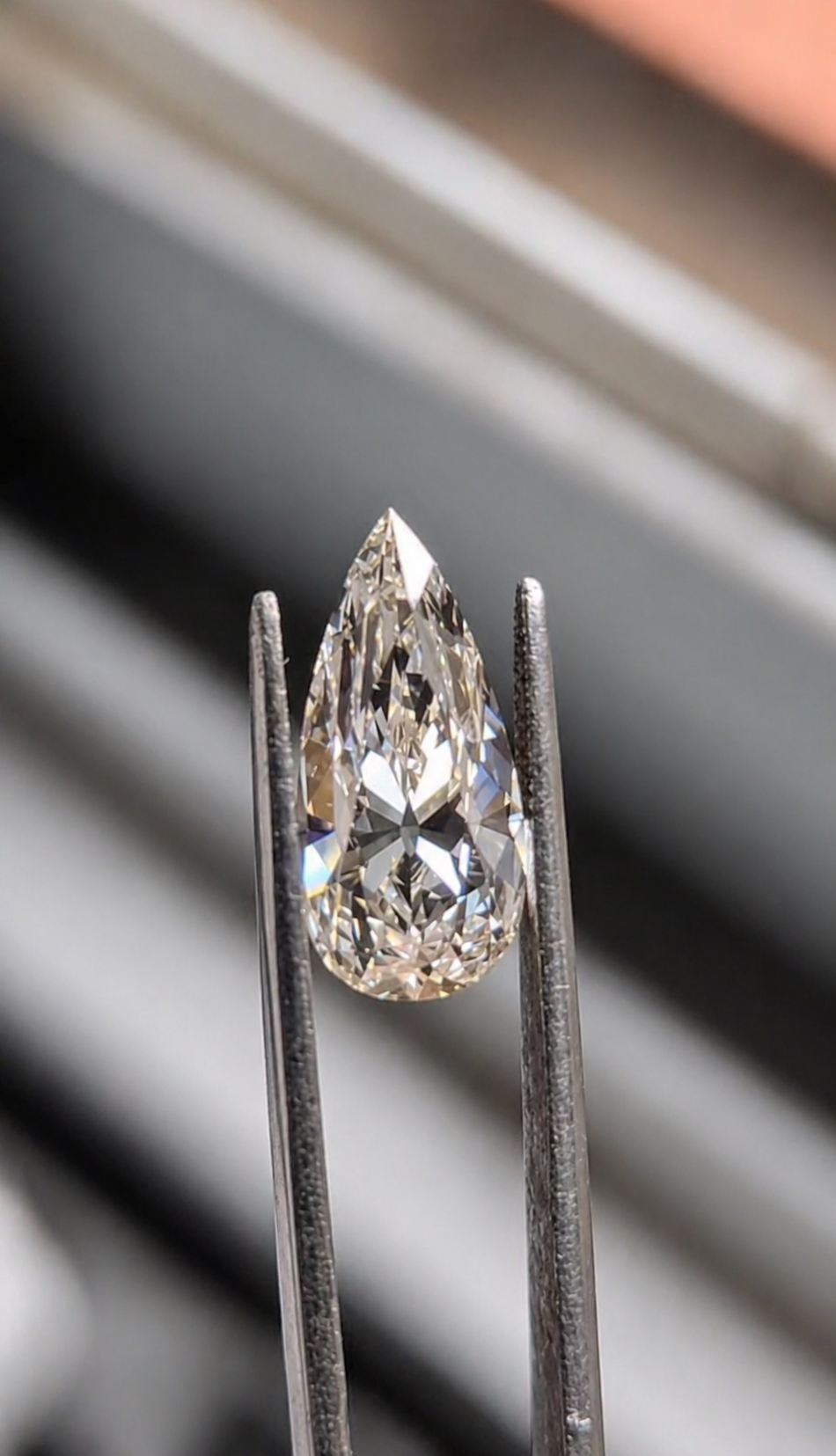5.04 carat antique pear cut diamond - nude champagne
