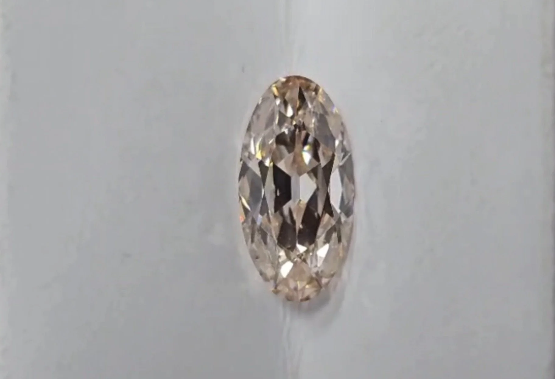 3.00 carat antique moval cut diamond - light pink champagne