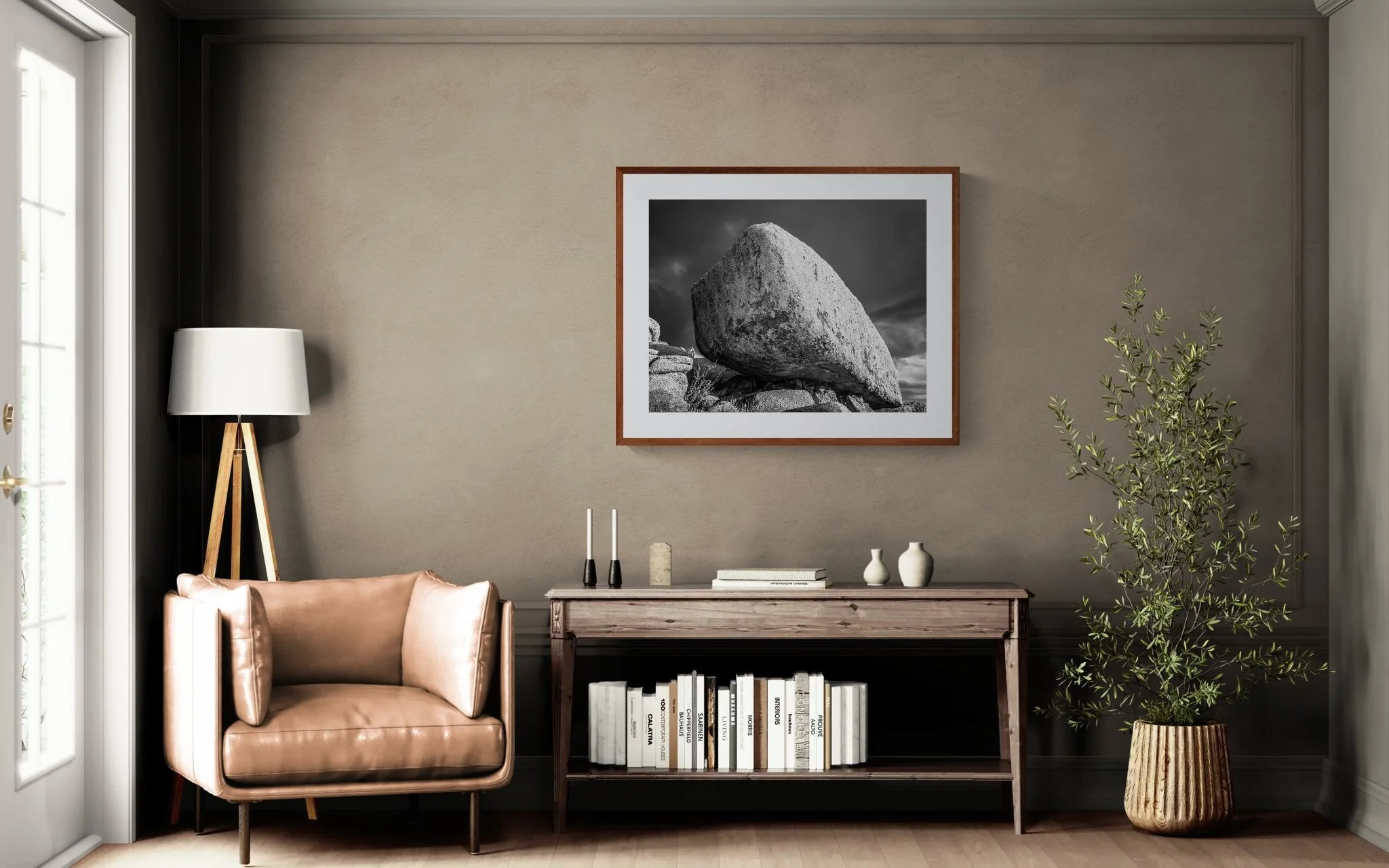 Cozy living room with a leather chair.jpeg