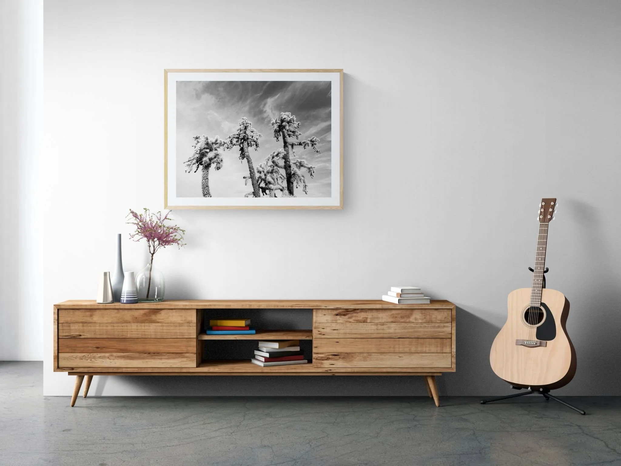 Minimal room with cabinet and guitar.jpeg