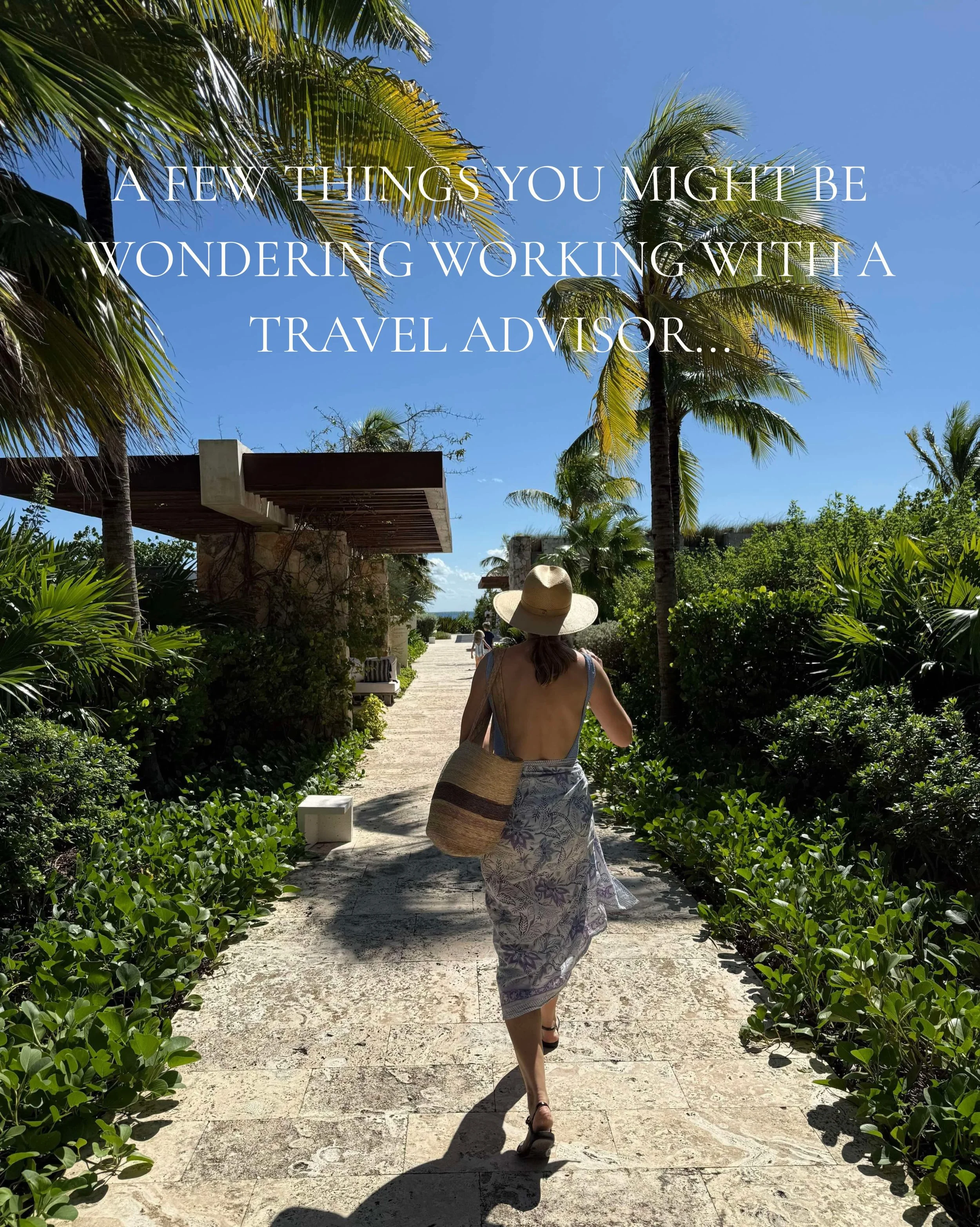 A few questions I hear about working with a travel advisor ✈️

From finding the right hotel and securing added perks to planning an entire trip, I can help as much or as little as you want.

The goal is simple: less time researching and coordinating,