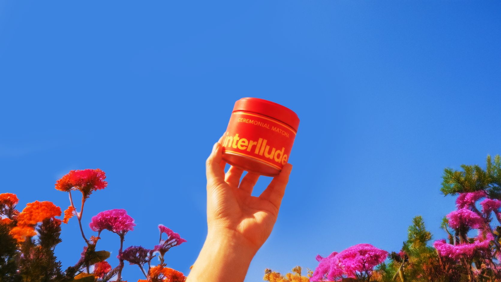 Red Matcha Tin sAgainst Blue Sky.png