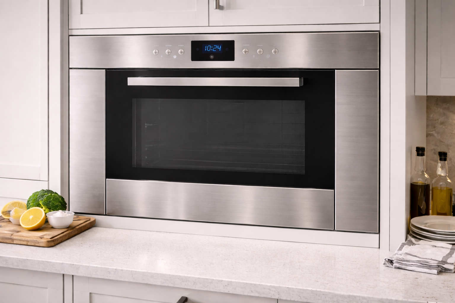 Modern steam oven with kitchen essentials.png