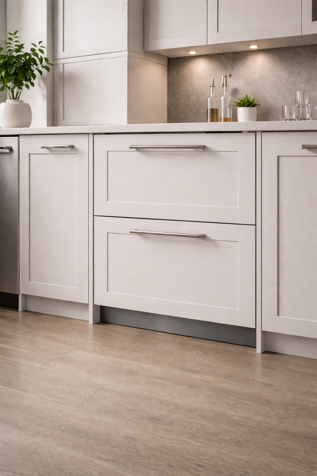 Dish drawers with panels