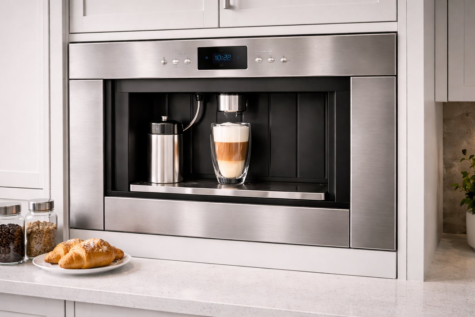 Sleek coffee corner in modern kitchen.png