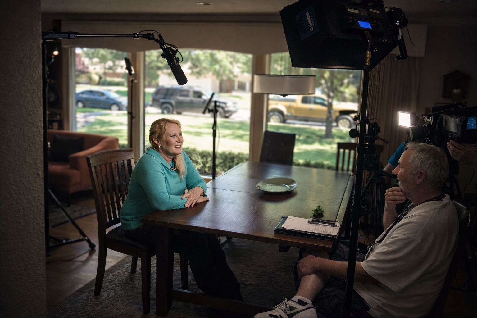 Behind the scenes still from the set of By Lantern Light