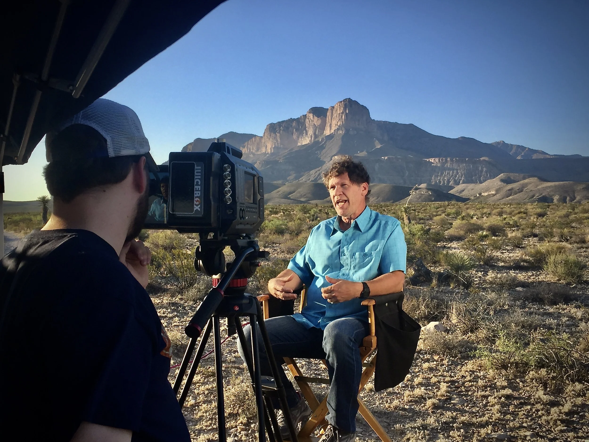 Behind the scenes still shot from the set of By Lantern Light