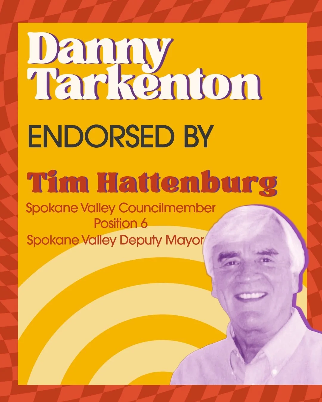 I'm honored to have the endorsement of Tim Hattenburg, Spokane Valley Councilmember Position 6 and Deputy Mayor. 🌻 

Like me, Tim is also a lifelong Spokane County local. He has spent his life serving this community as a teacher, a coach, and an ele