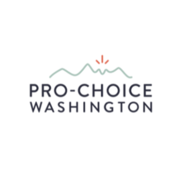 Logo of Pro-Choice Washington with a mountain outline above the text.