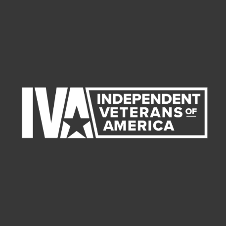 Logo of Independent Veterans of America with the text IVAA and a star symbol on a dark background.