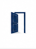 Open blue door