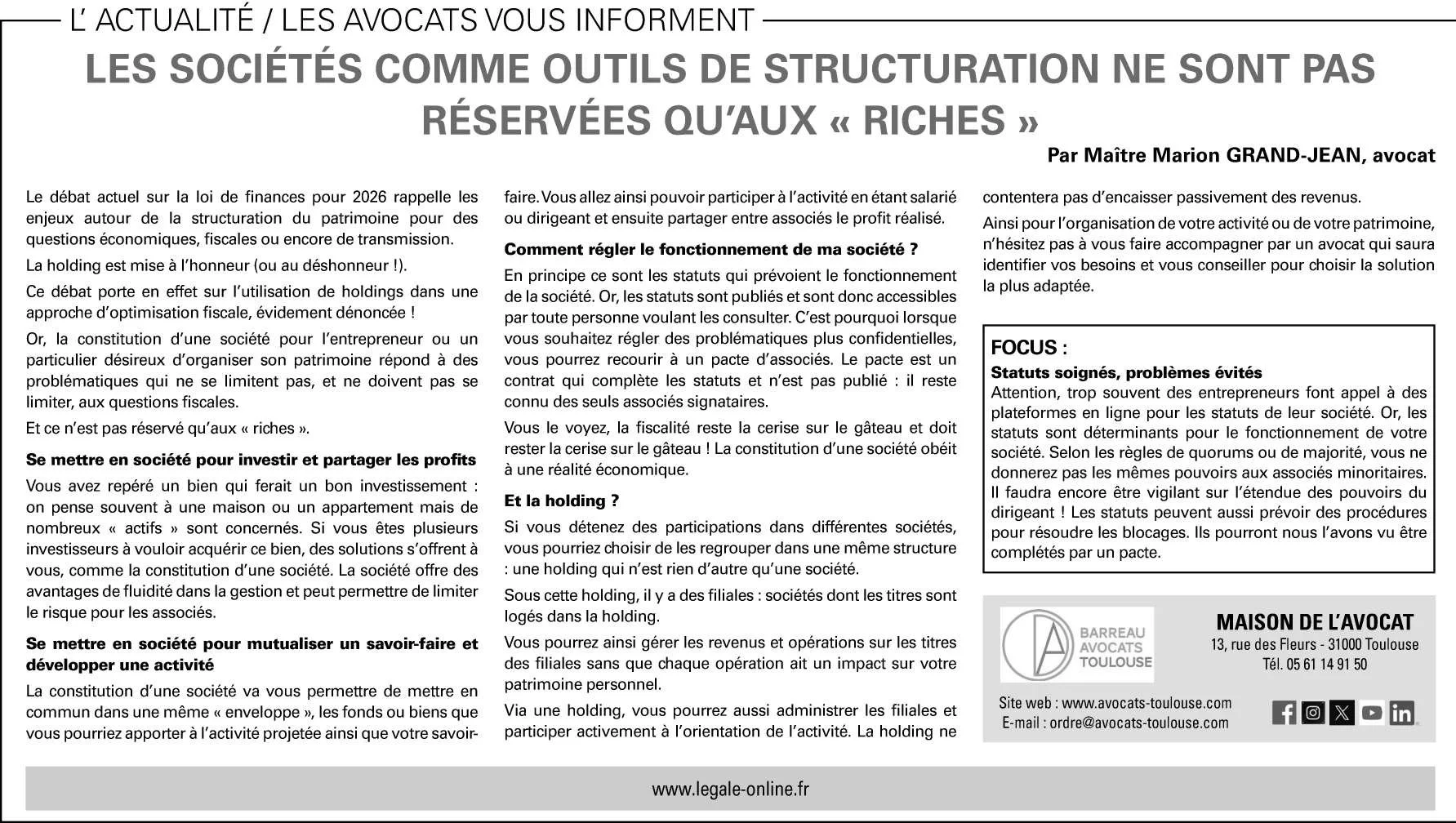 2025.11.06, La Dépêche, annonces légales.jpeg