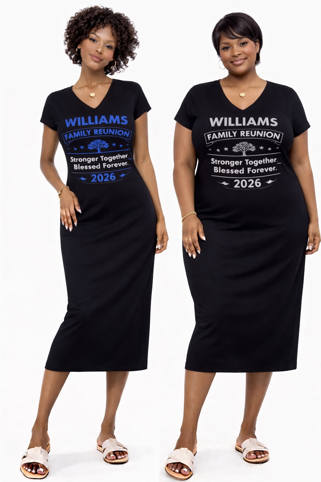 Black V-Neck T-Shirt Dress