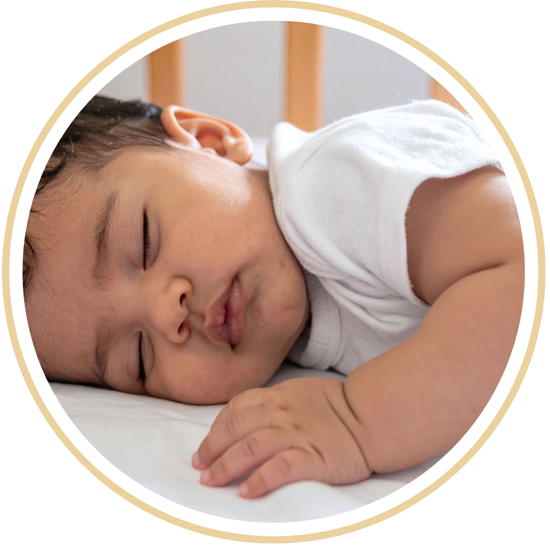 child after the extinction burst sleeping in crib