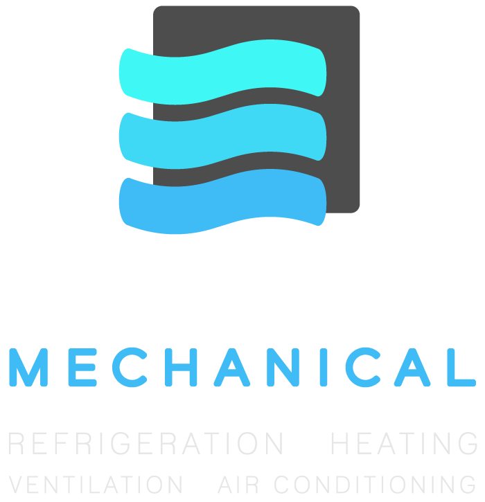 Brookside Mechanical logo with a stylized blue wave above the company name, indicating refrigeration, heating, ventilation, and air conditioning services.