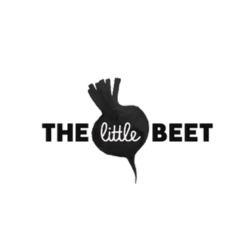 Logo with a black beet shape and the words 'The Little Beet'