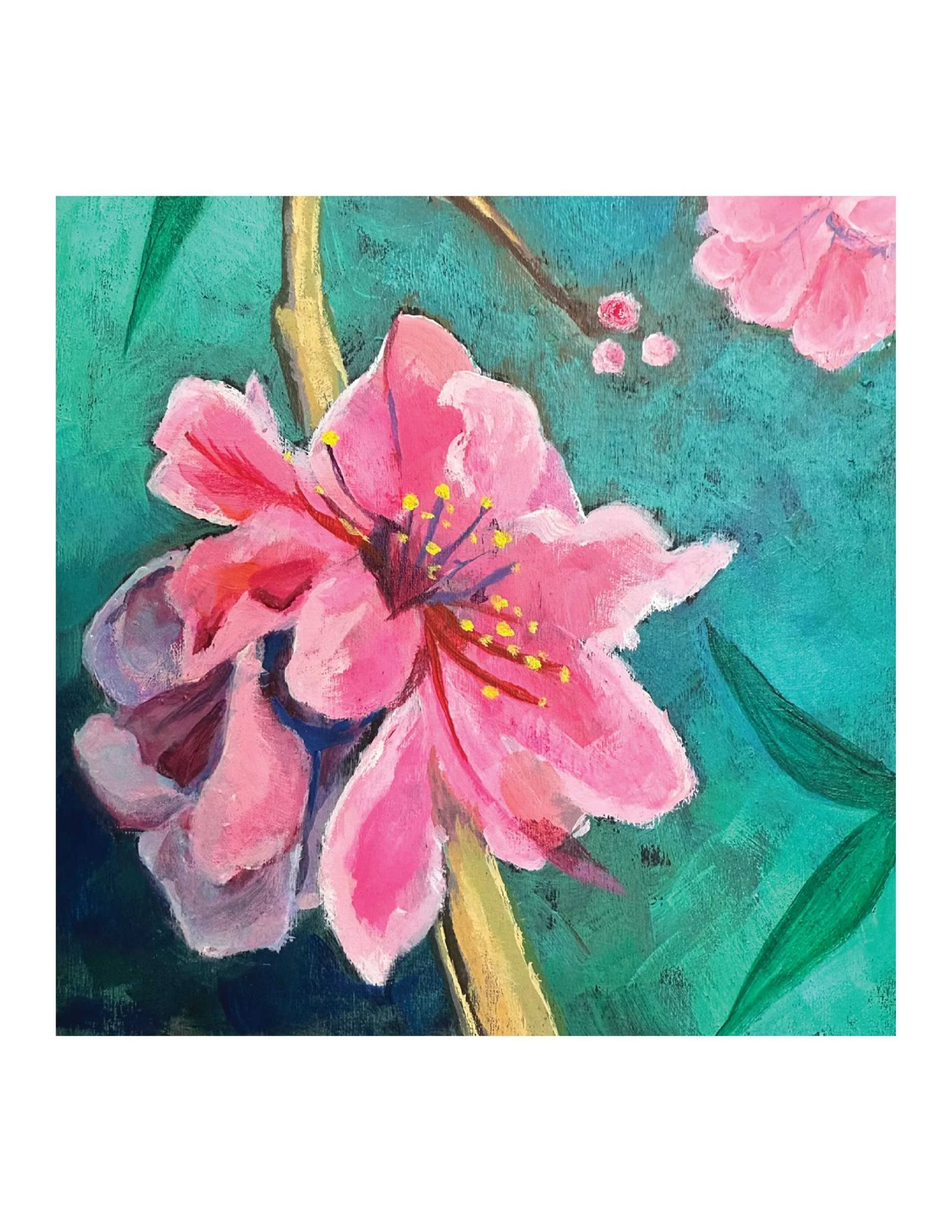 Peach Flower Notecard
