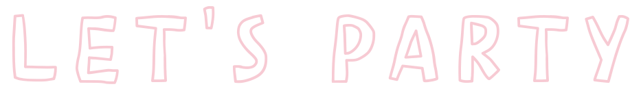 Pink outlined text on black background reading "LET'S PARTY"