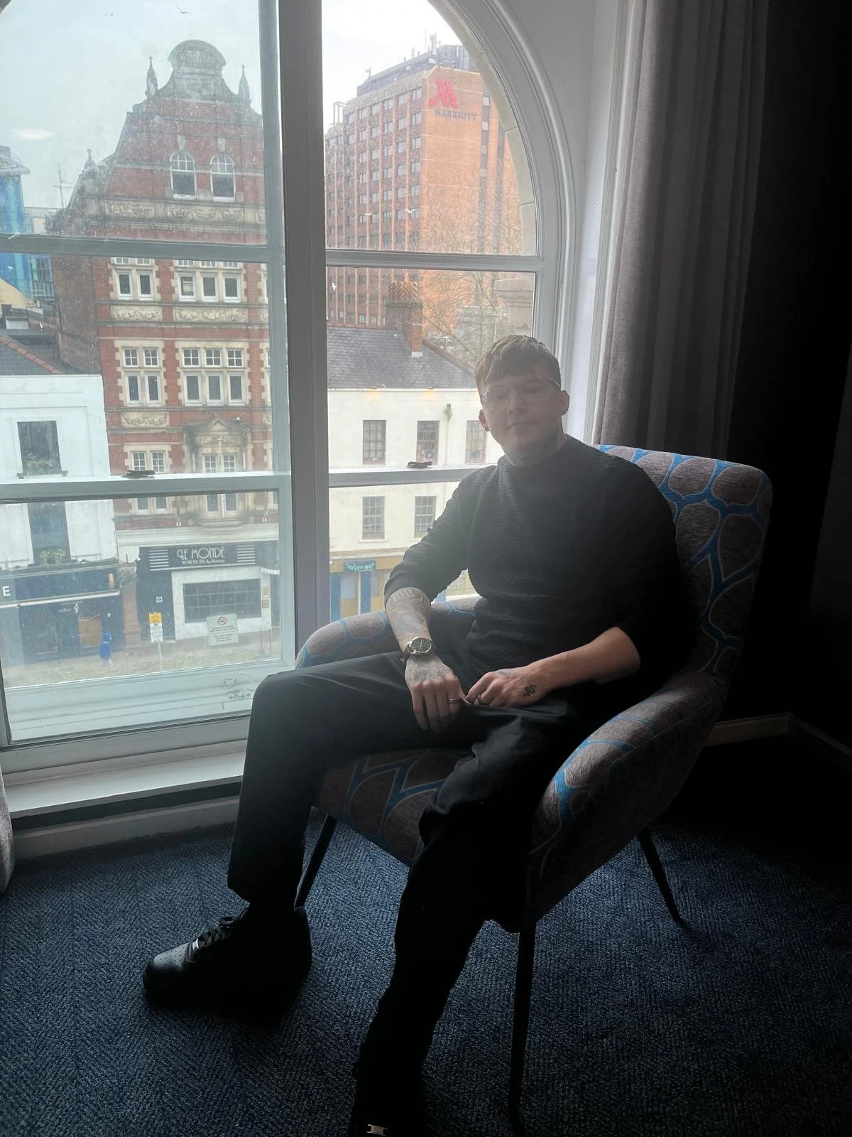 Upwardly founder and CEO, Lloyd Bryant sat in an office in Cardiff.