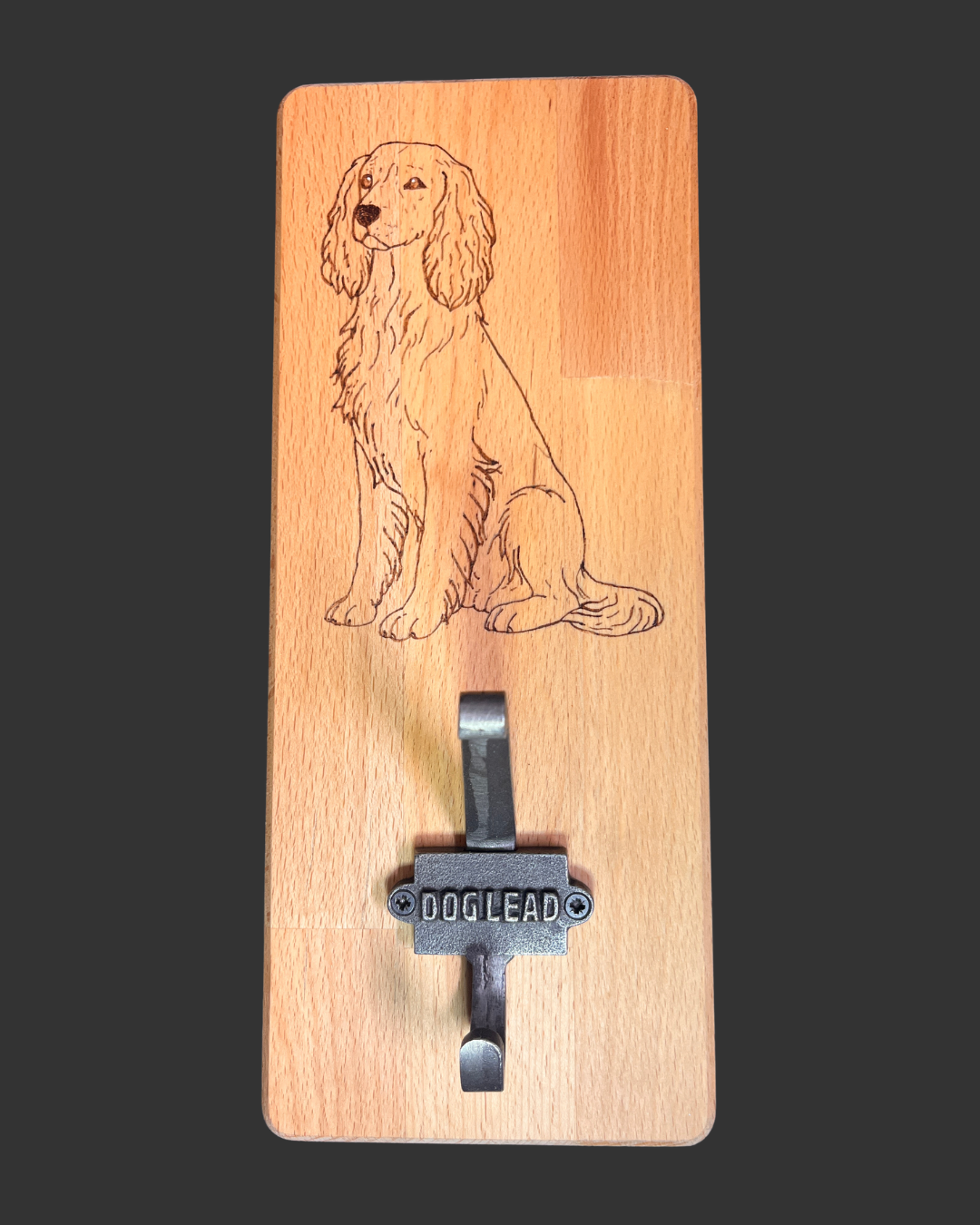 Handmade Wooden Dog Lead Hook | Spaniel