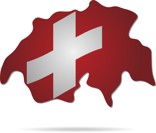 Schweizer Flagge in Form eines sich bewegenden Symbols.