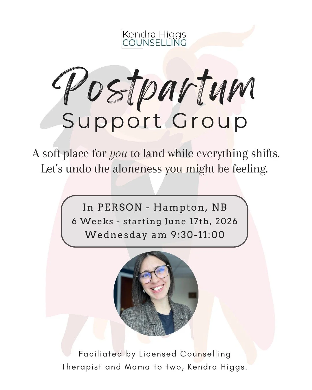 When postpartum moms get together to share their lived, real, authentic experiences the (mental/emotional) load gets a little bit lighter. Even if just for an hour and half. And there is something so VITAL about that in the postpartum period.

Spaces