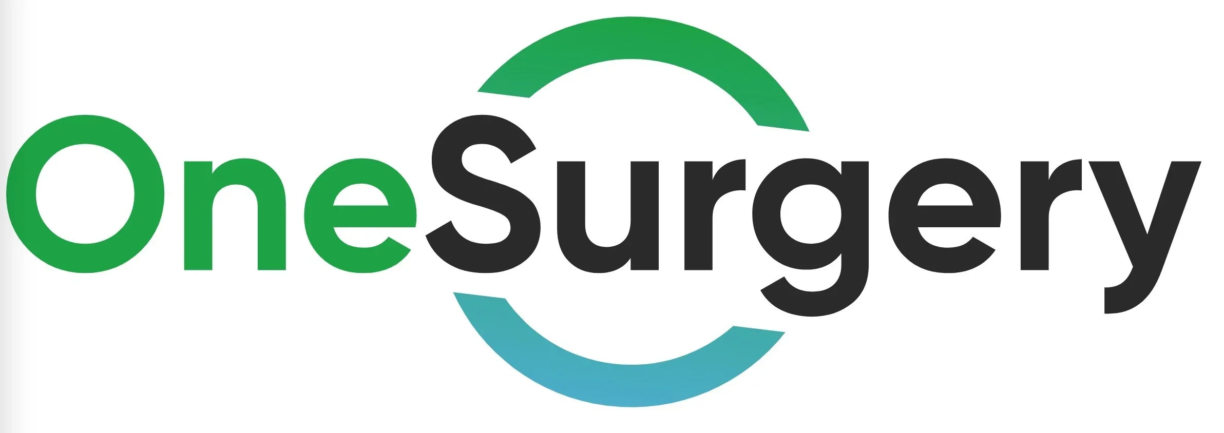 Logo of OneSurgery with green and blue circular graphic elements around the text