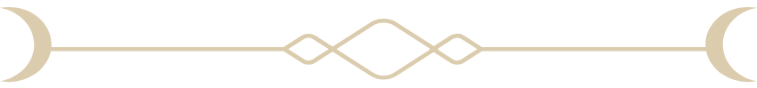 Decorative black background with gold geometric lines and crescent shapes at both ends.