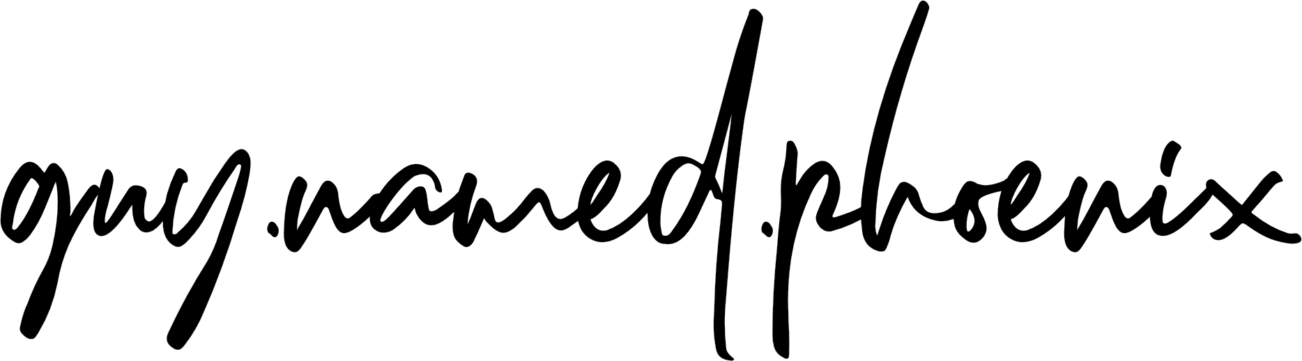 Signature-style text that reads 'guy.named.phoenix' in black cursive font.