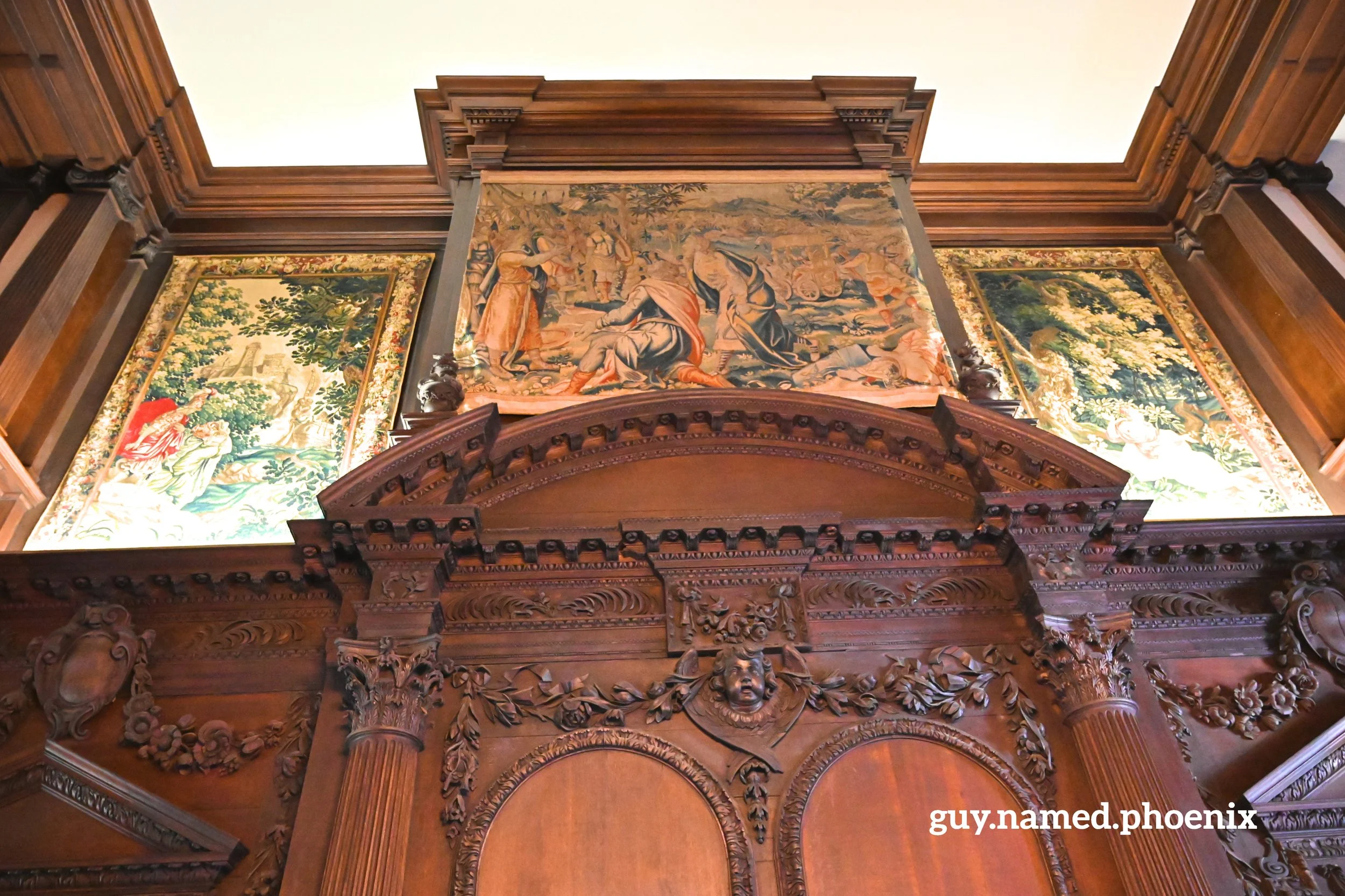 Tapestry hung in the main lobby