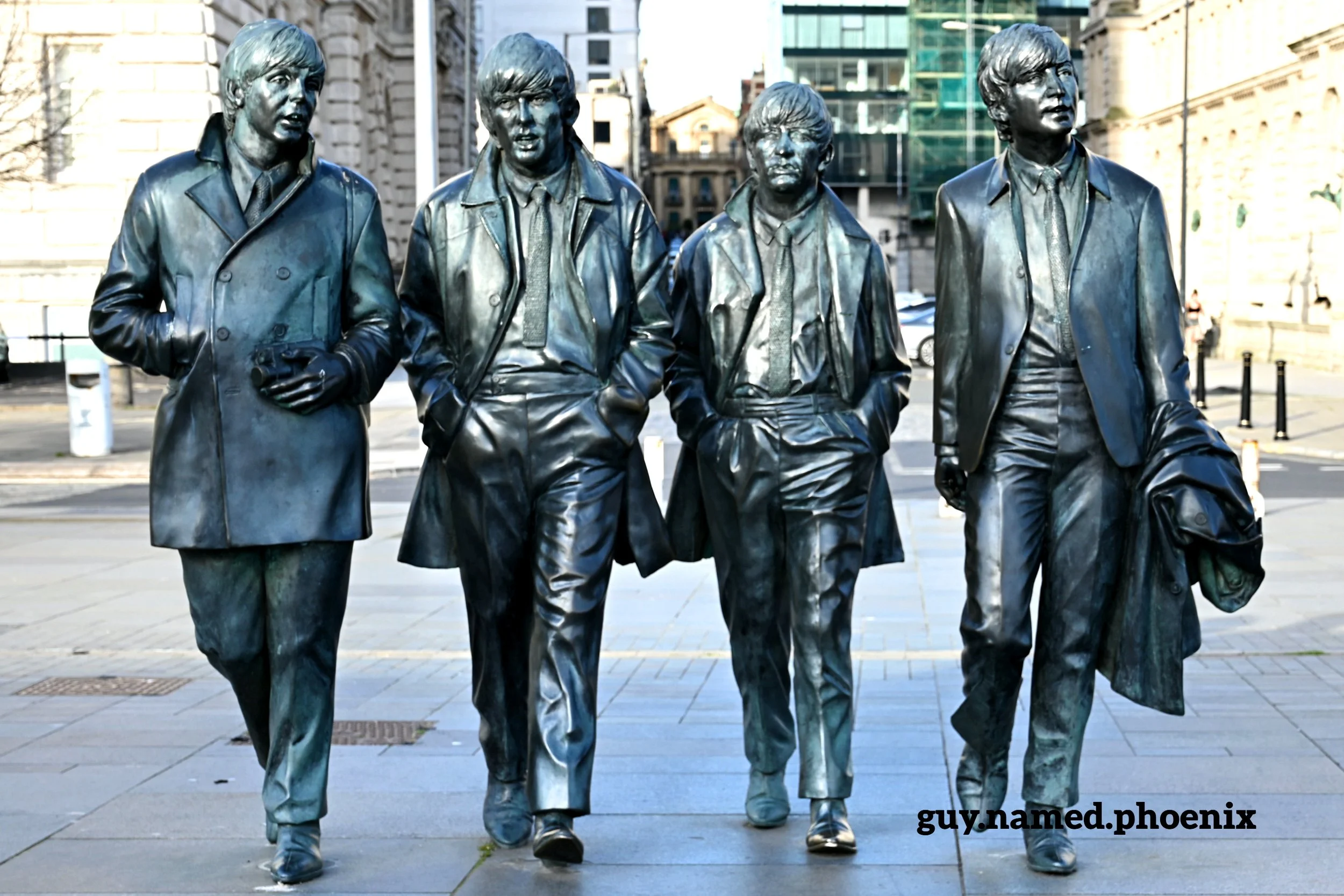 Statue of The Beatles at the Pier Head, Liverpool